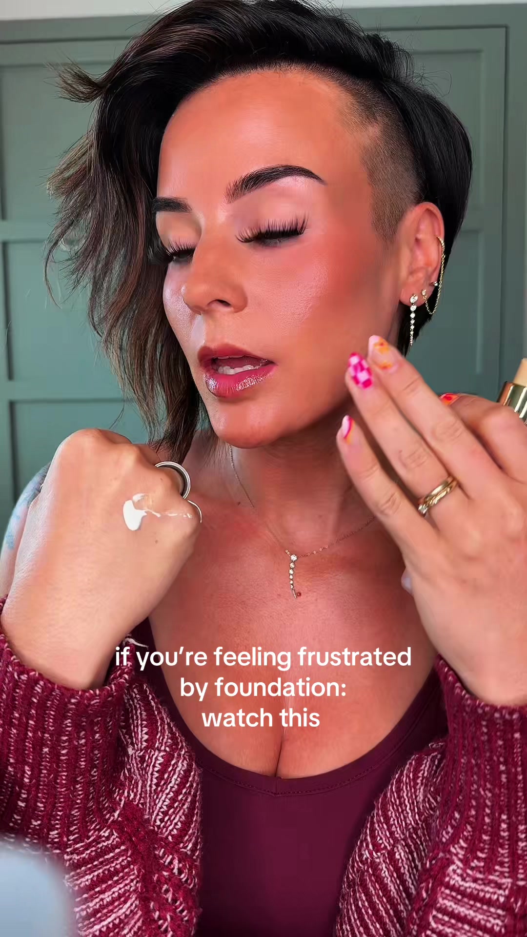 TikTok post by @jordi_renee for Forever Bloom. Caption reads: [...] by your foundation? I got you 👏🏻 @Forever....