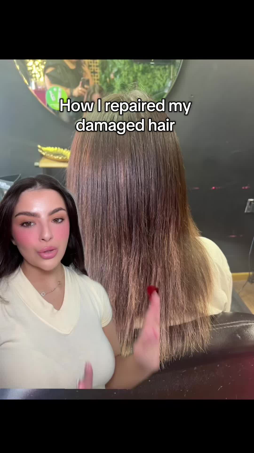 TikTok post by @christiecostanza for K18 Hair. Caption reads: [...] my damaged hair 🧬🫶🏼 @K18 Hair UK @K18....