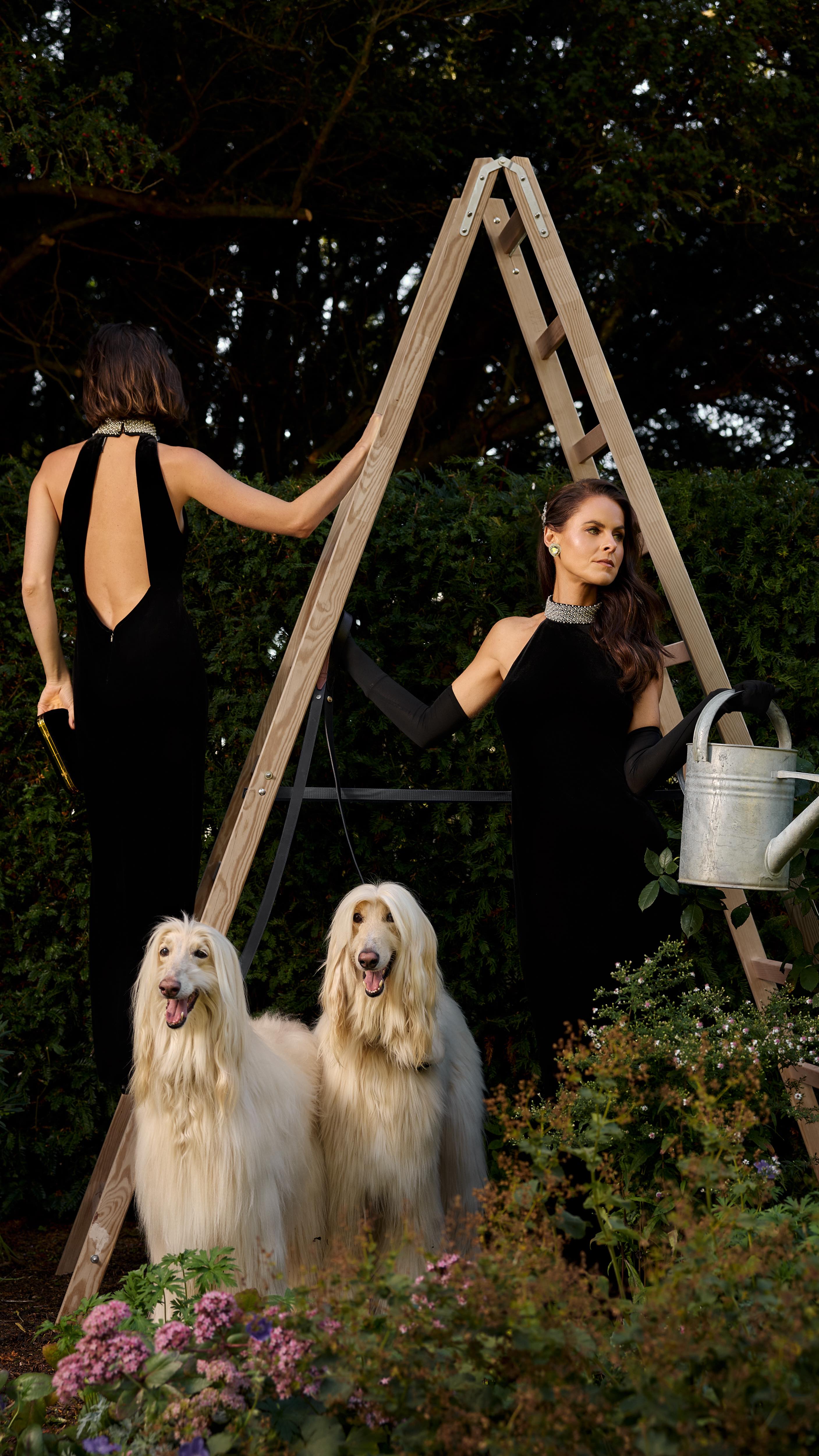 Instagram post by @jadehollandcooper for Holland Cooper. Caption reads: The Etta Velvet Maxi Dress - modern glamour,....