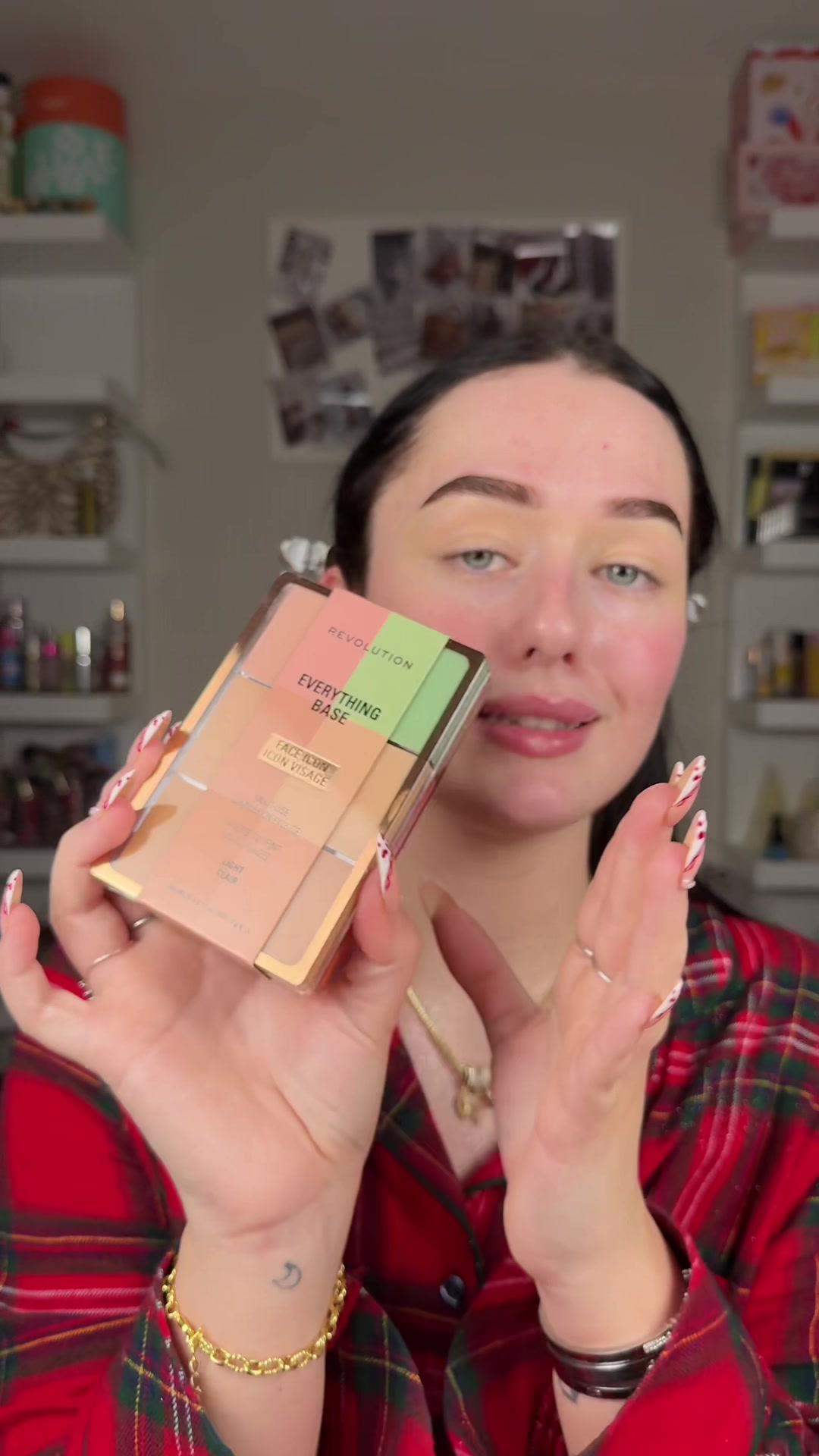 TikTok post by @ellemoonz for Makeup Revolution. Caption reads: Trying the @Makeup Revolution everything base ✨🤍....