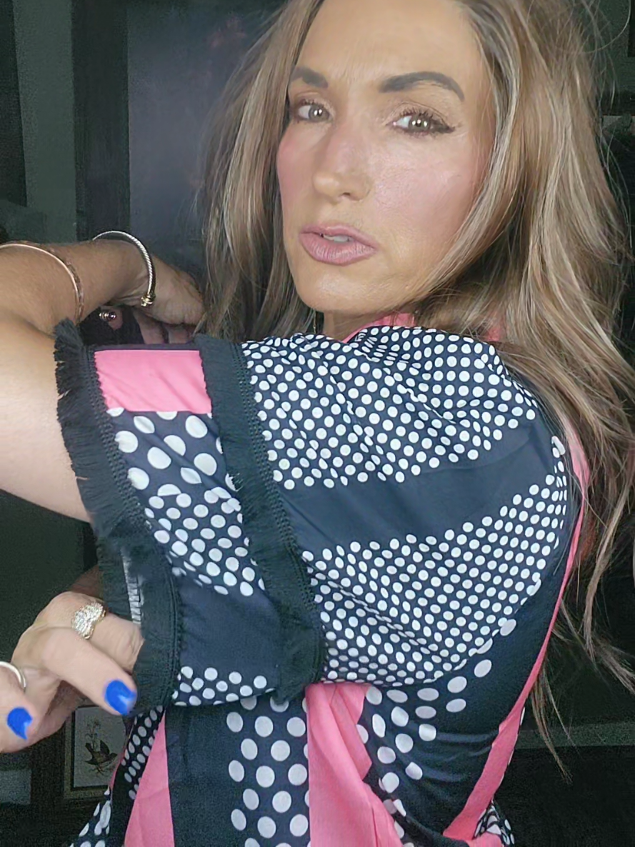 TikTok post by @michelle.miner for Cherrybetty. Caption reads: @Cherrybetty #fyp #blouse #fashion #style.