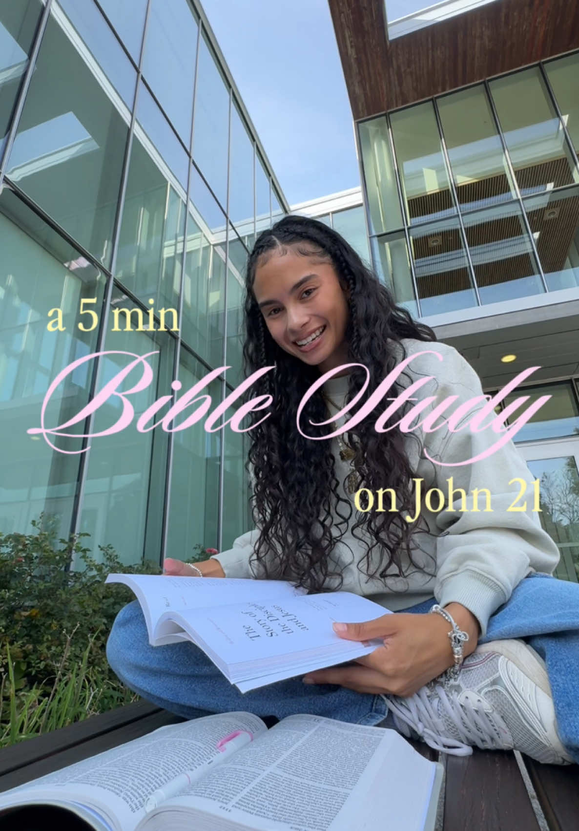 TikTok post by @_lahela for Alabaster Co. Caption reads: Five minute Bible study with me 🥹💞💞💞 Sit back,....