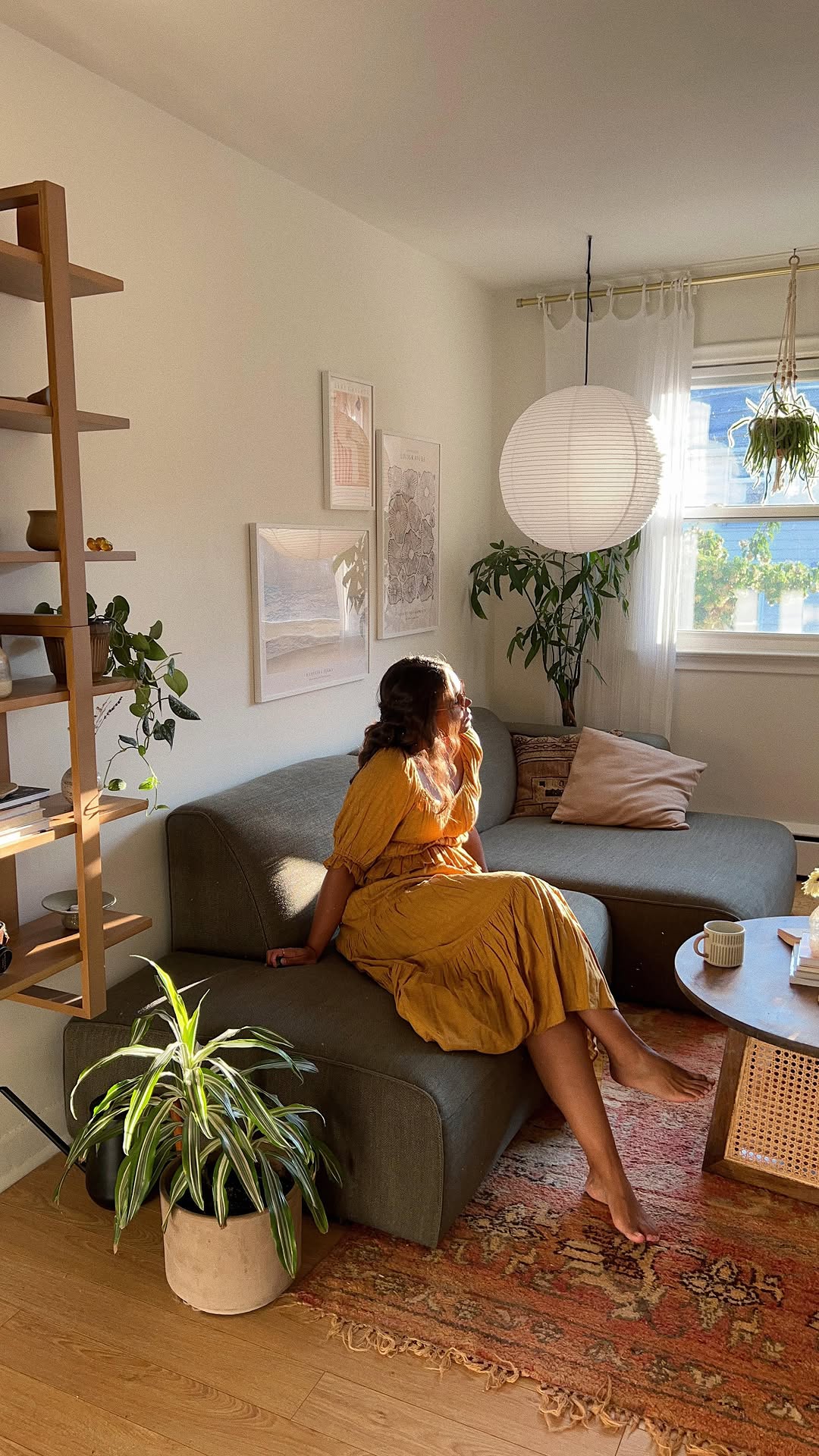 Instagram post by @nataliedoef for Article. Caption reads: a d | My living room has never felt more like me....