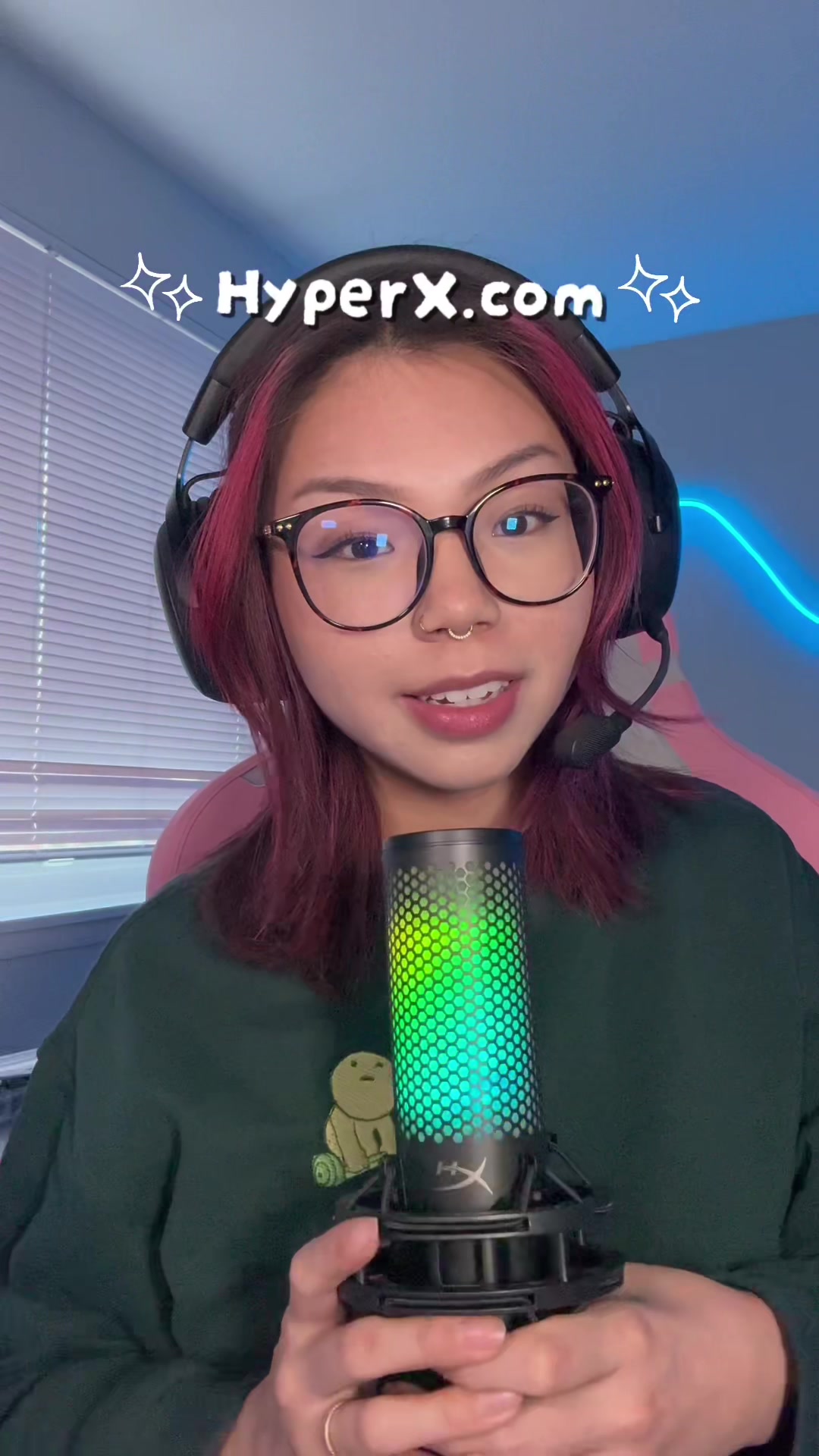 TikTok post by @laurajpeg for HyperX. Caption reads: [...] headset right here on TikTok Shop, or at....