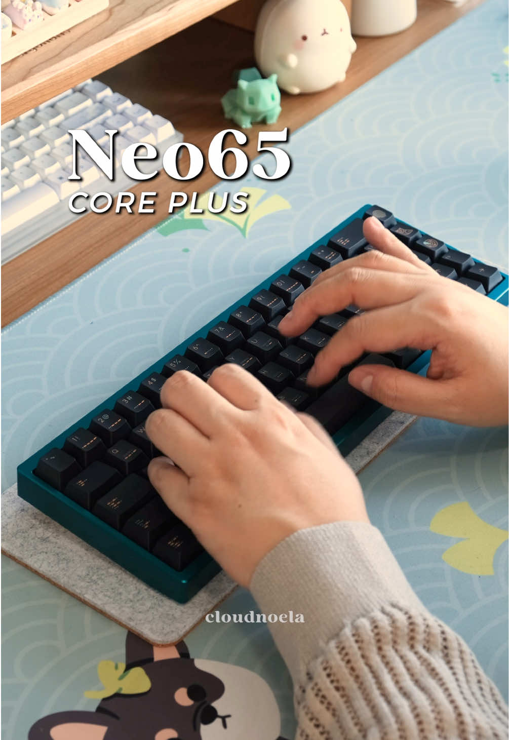 TikTok post by @cloudnoela for Qwertykeys. Caption reads: [...] - Neo65 Core Plus is now live on....