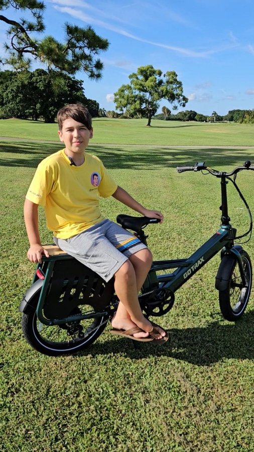 Instagram post by @no_clue_boy for Gotrax. Caption reads: Check out Porter Electric Cargo Bike from GOTRAX.....