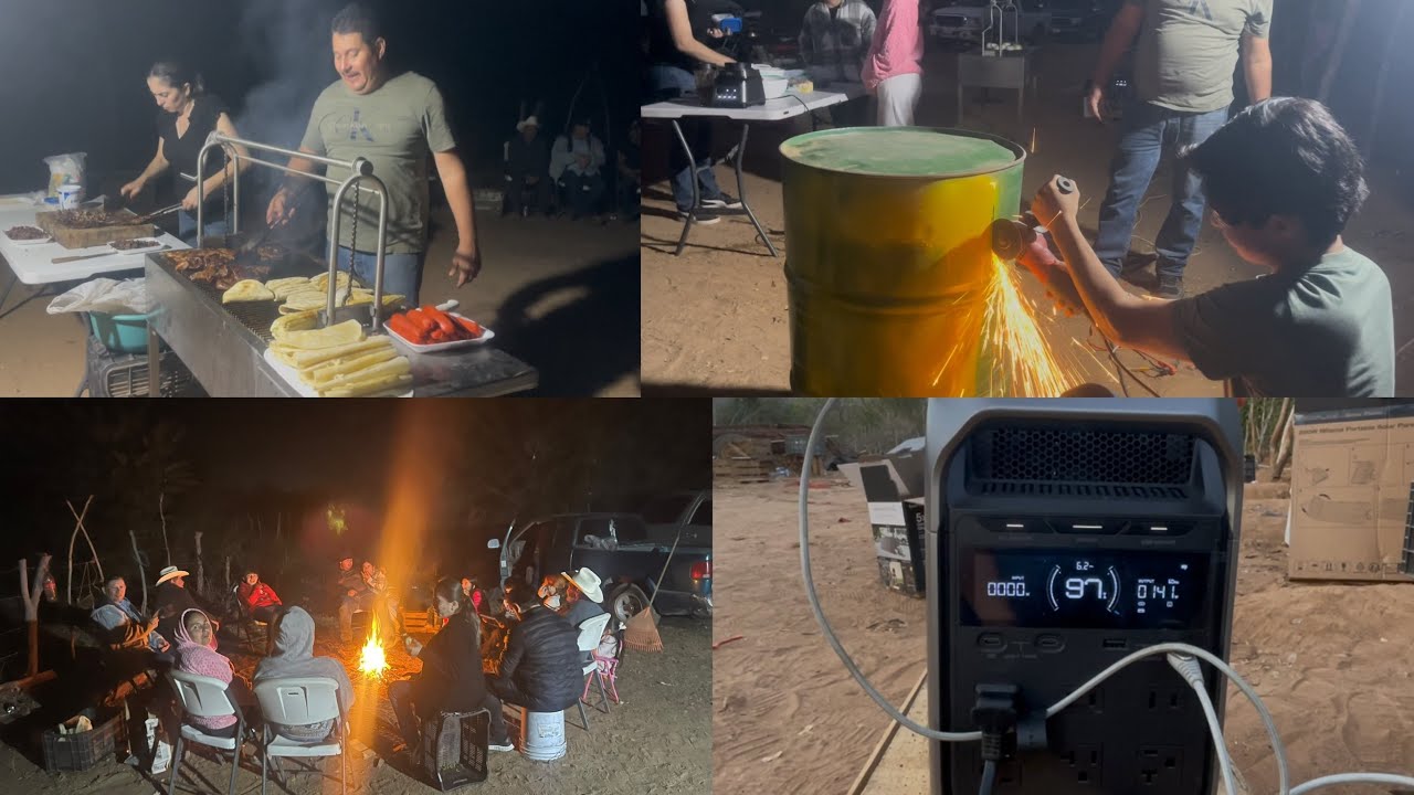 YouTube post by @losRancheritosdesinaloa for EcoFlow. Caption reads: [...] stove in the field thanks to the Ecoflow....
