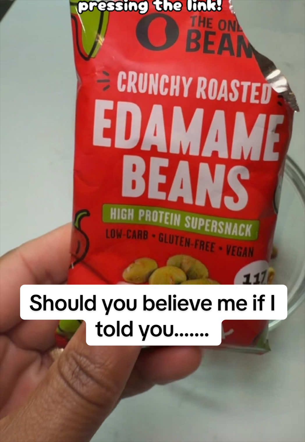 TikTok post by an influencer for The Only Bean. Caption reads: [...] flavors. Get you some. #theonlybean #snacks....