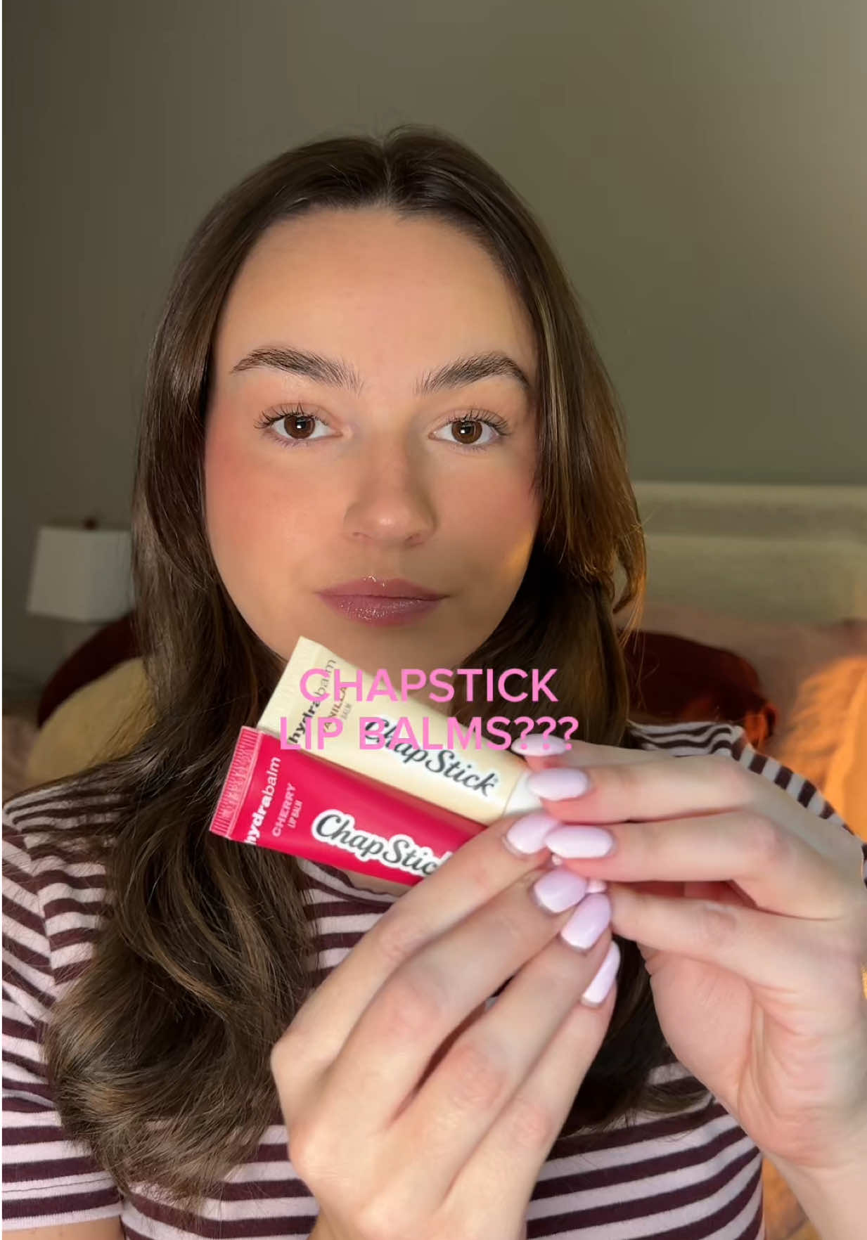 TikTok post by @juliannahoffman4 for ChapStick. Caption reads: [...] Make sure you guys pick up your @Chapstick....