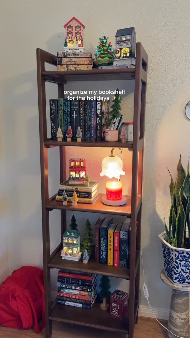 Instagram post by @peruseproject for World Market. Caption reads: Let’s decorate my new bookshelf for the....