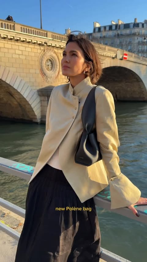 Instagram post by @maria.calvet for POLÈNE. Caption reads: a glimpse into all things delicate @polene_paris....