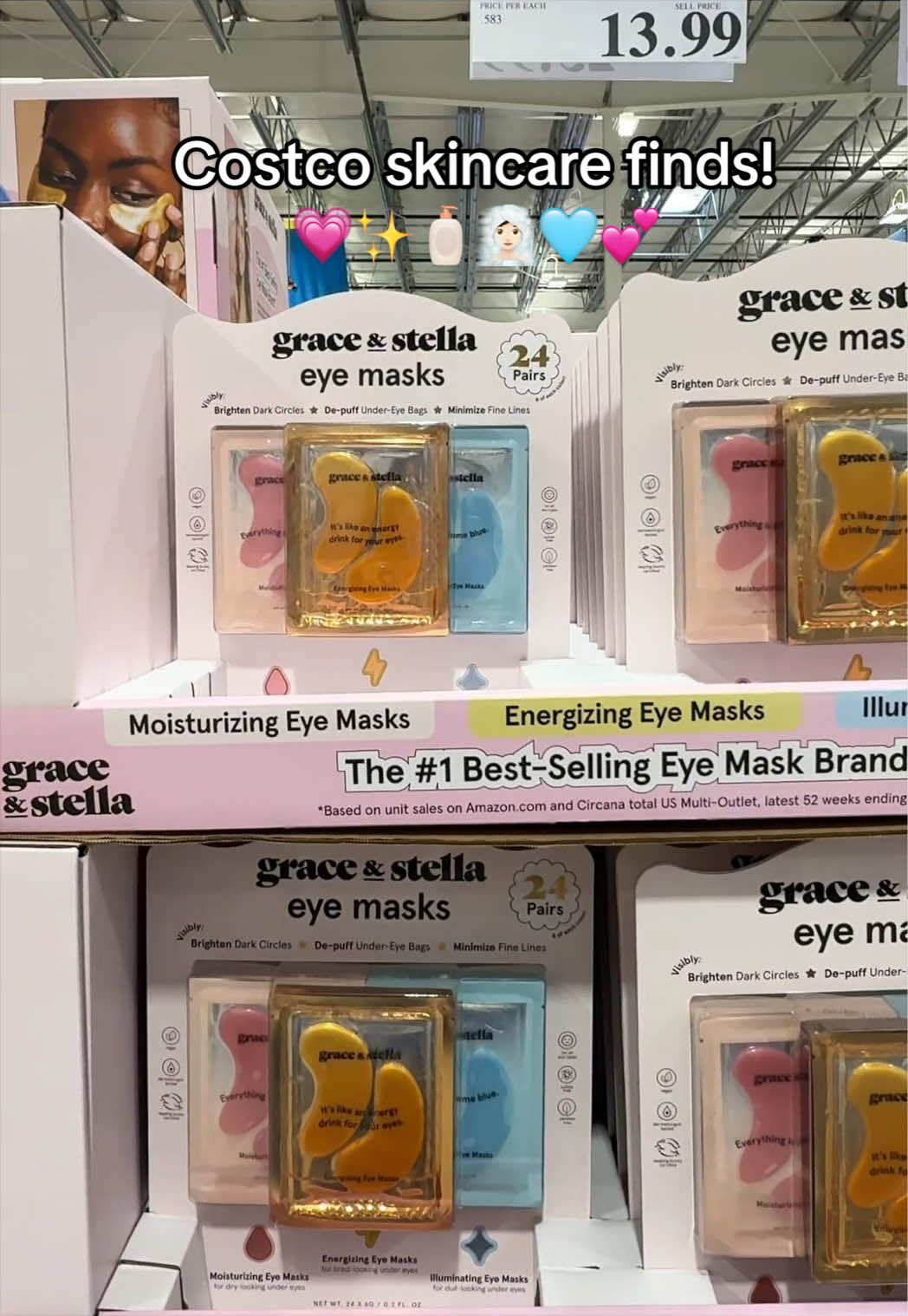 TikTok post by @makeupbypita for Grace and Stella Russia. Caption reads: I heard my favorite @grace and stella eye masks....