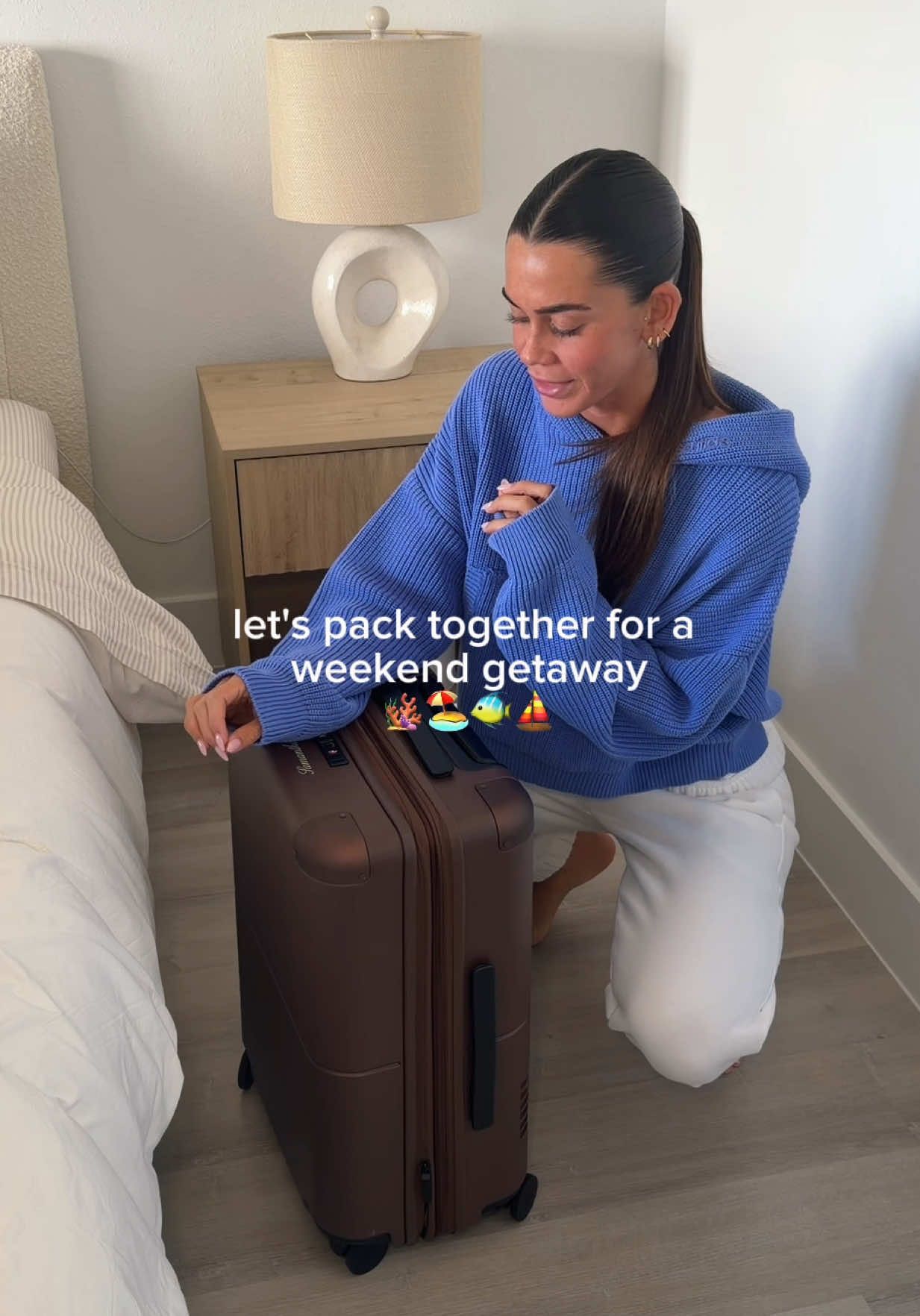 TikTok post by @samanthabanwer for July. Caption reads: Weekend adventure loading...🫣 @July Travel....