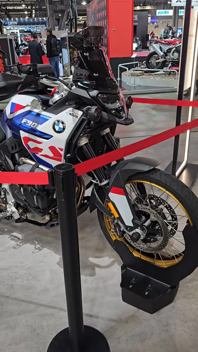 Instagram post by @electric_vehicle_space for BMW Motorrad. Caption reads: Full Sike Kitchen on Wheels @bmwmotorrad #electric....