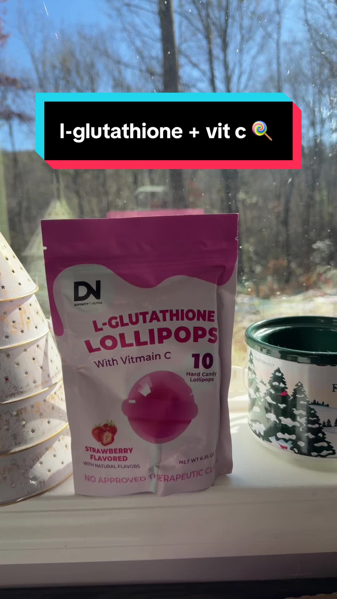 TikTok post by @sammytoejammy for Divinity Nutra. Caption reads: [...] my new glow secret 👀🍓 #Ad #GlowUp....