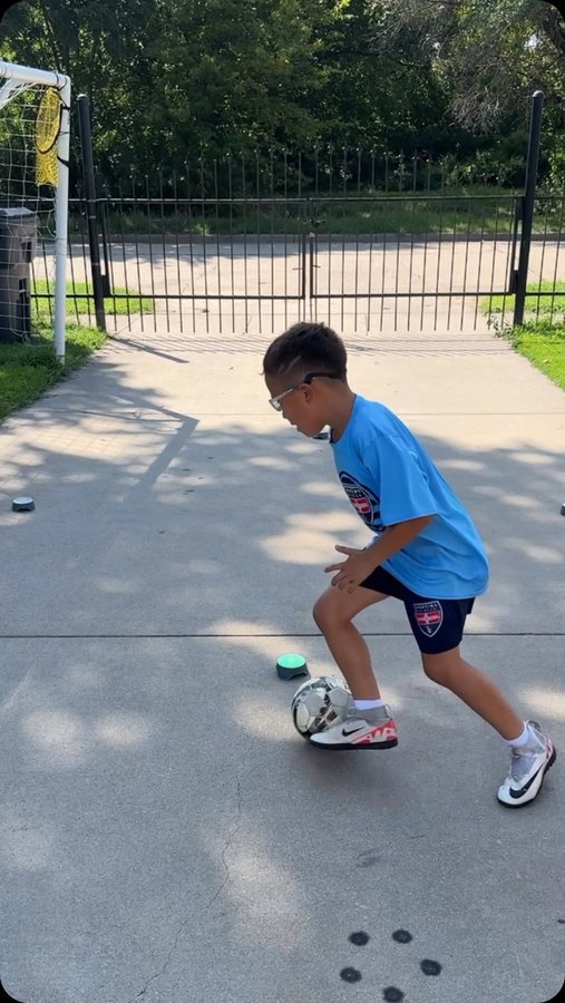Instagram post by @reymarrufo10 for BlazePod. Caption reads: Working for it.. ⚽️ #7yearsold #blazepod #2017....