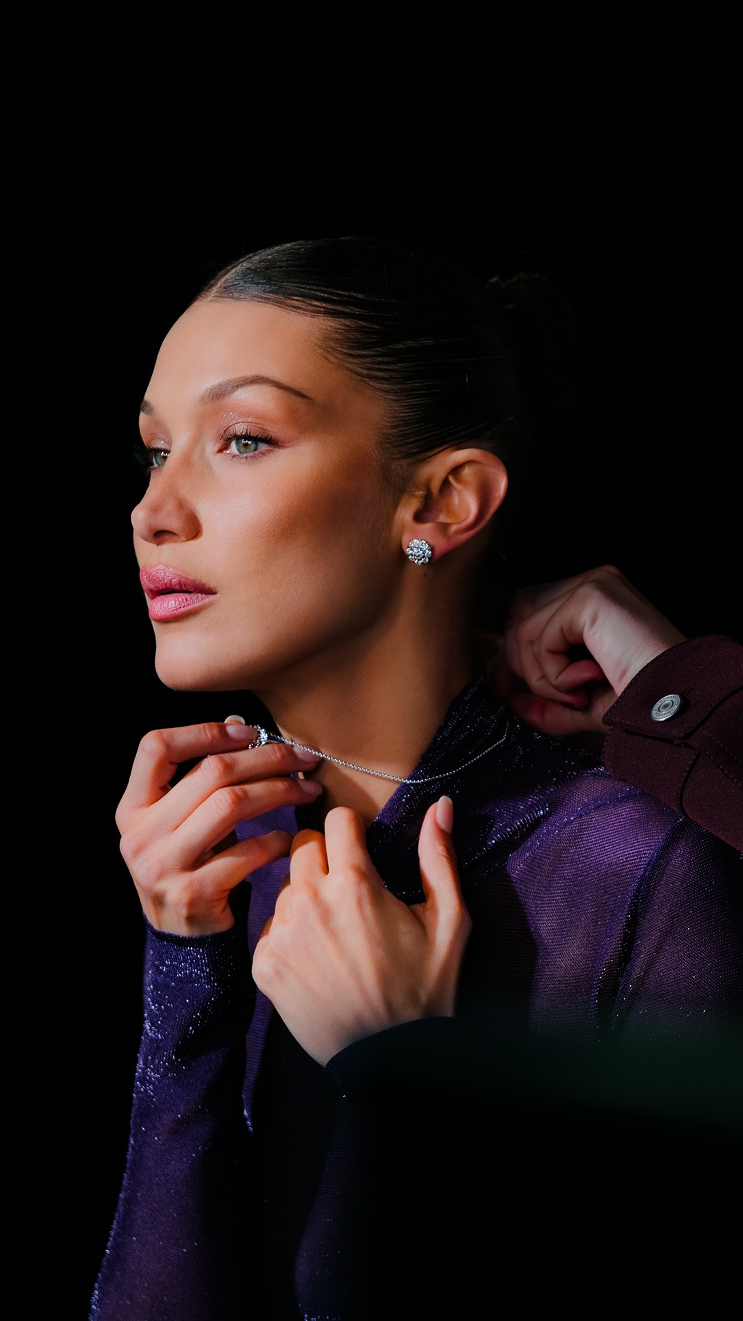 Instagram post by @bellahadid for Chopard. Caption reads: Follow @BellaHadid and @Chopard backstage. 
Even....