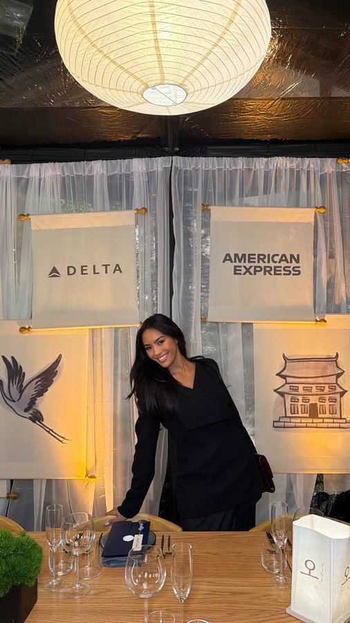 Instagram post by @miarandria for American Express. Caption reads: #ad I didn’t even have to leave LA to feel like I....