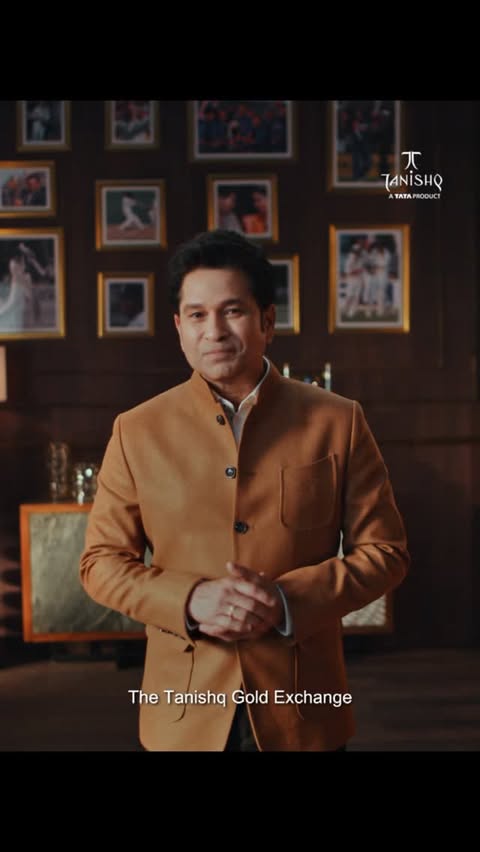 Instagram post by @sachintendulkar for Tanishq. Caption reads: What makes the Tanishq Gold Exchange a true [...].