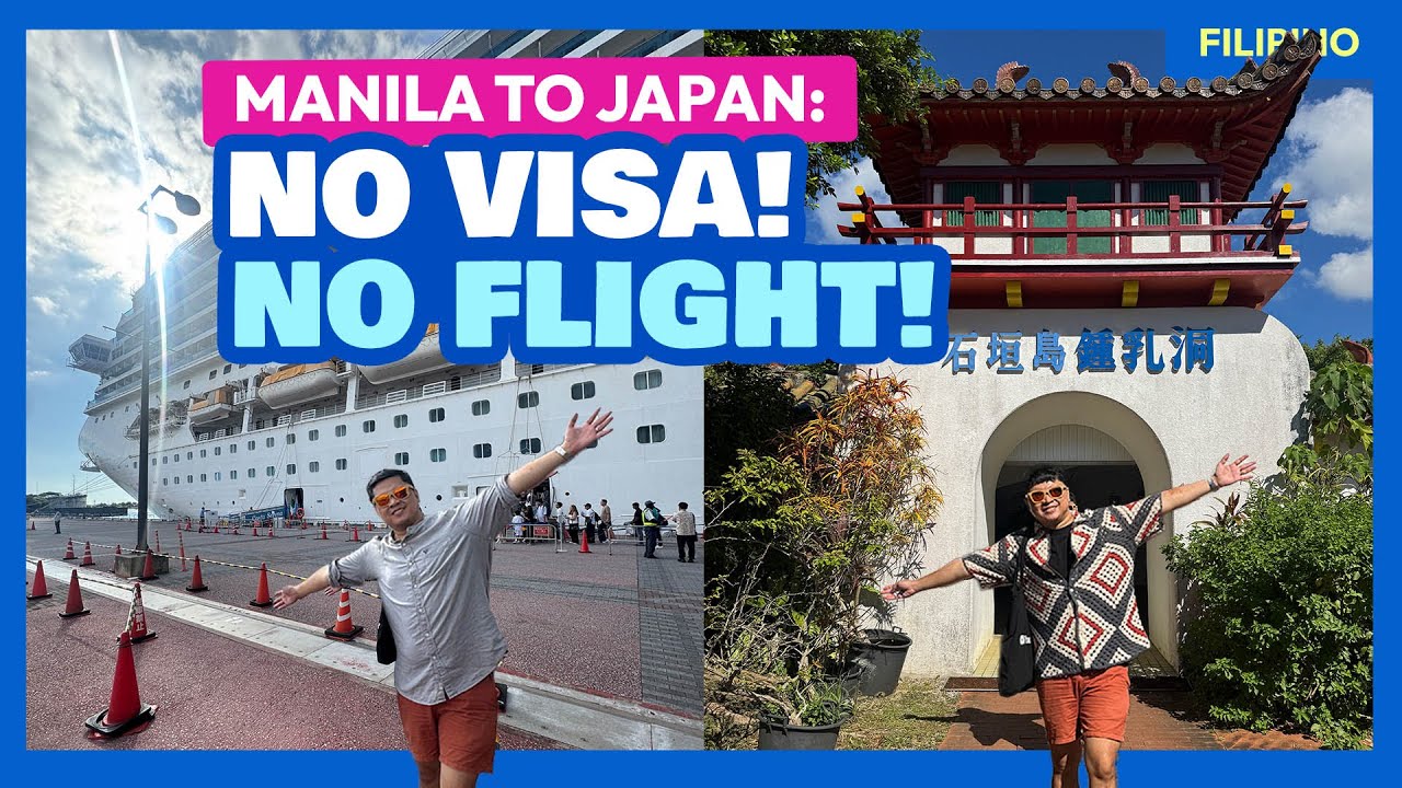 YouTube post by @thepoortraveler for agoda. Caption reads: Manila to Japan Cruise 7-Day Itinerary: Costa....