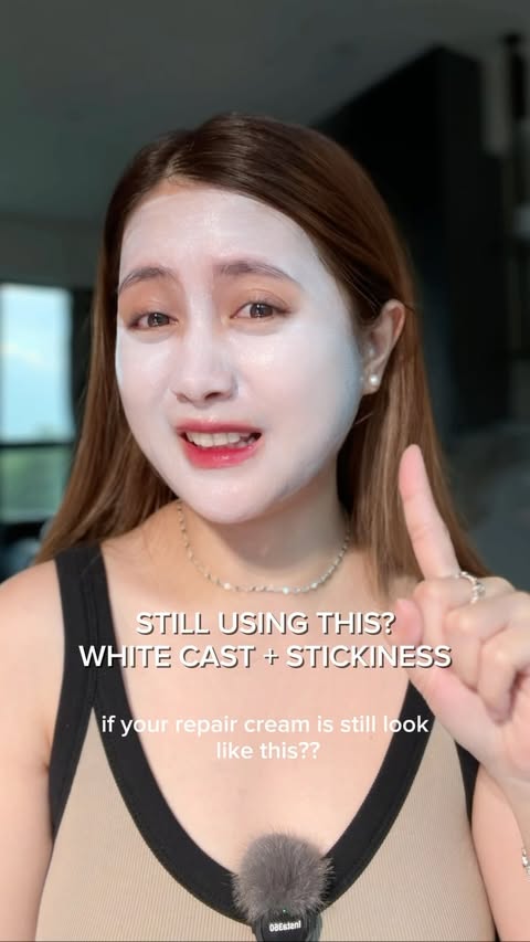 Instagram post by @trixjoyalcanar for HEVEBLUE. Caption reads: [...] without suffocating your skin. Apply....