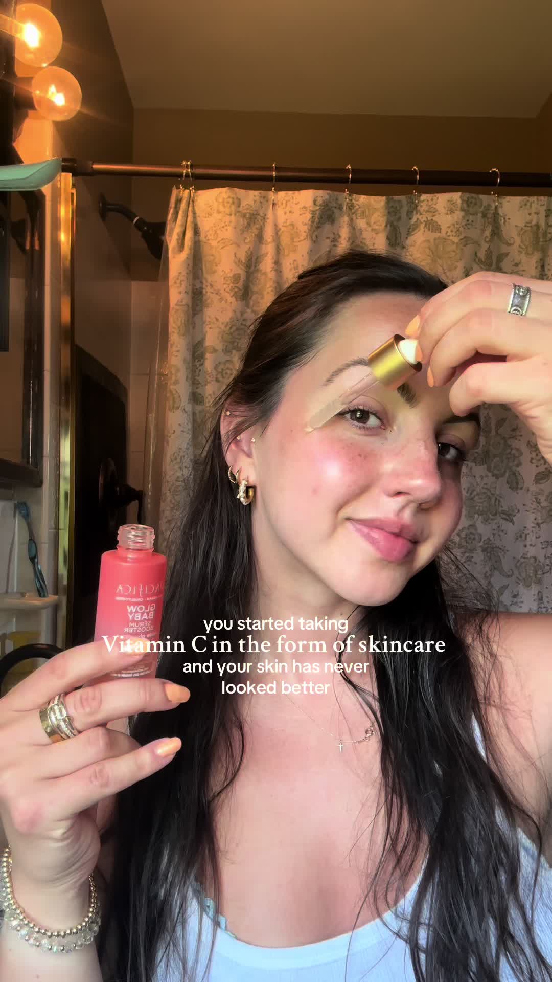 TikTok post by @alis.appetitee for Pacifica Beauty. Caption reads: @pacificabeauty has made my skin so glowy [...].