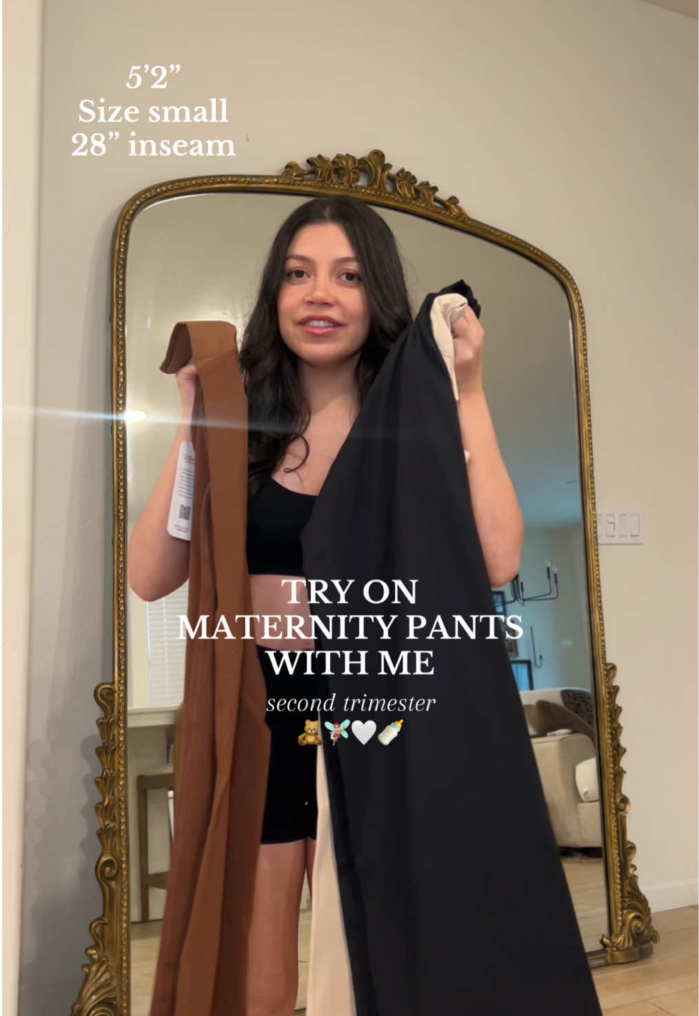 TikTok post by @brianavivian for G4Free. Caption reads: [...] work, and errands ✨ #maternitypants #g4free....