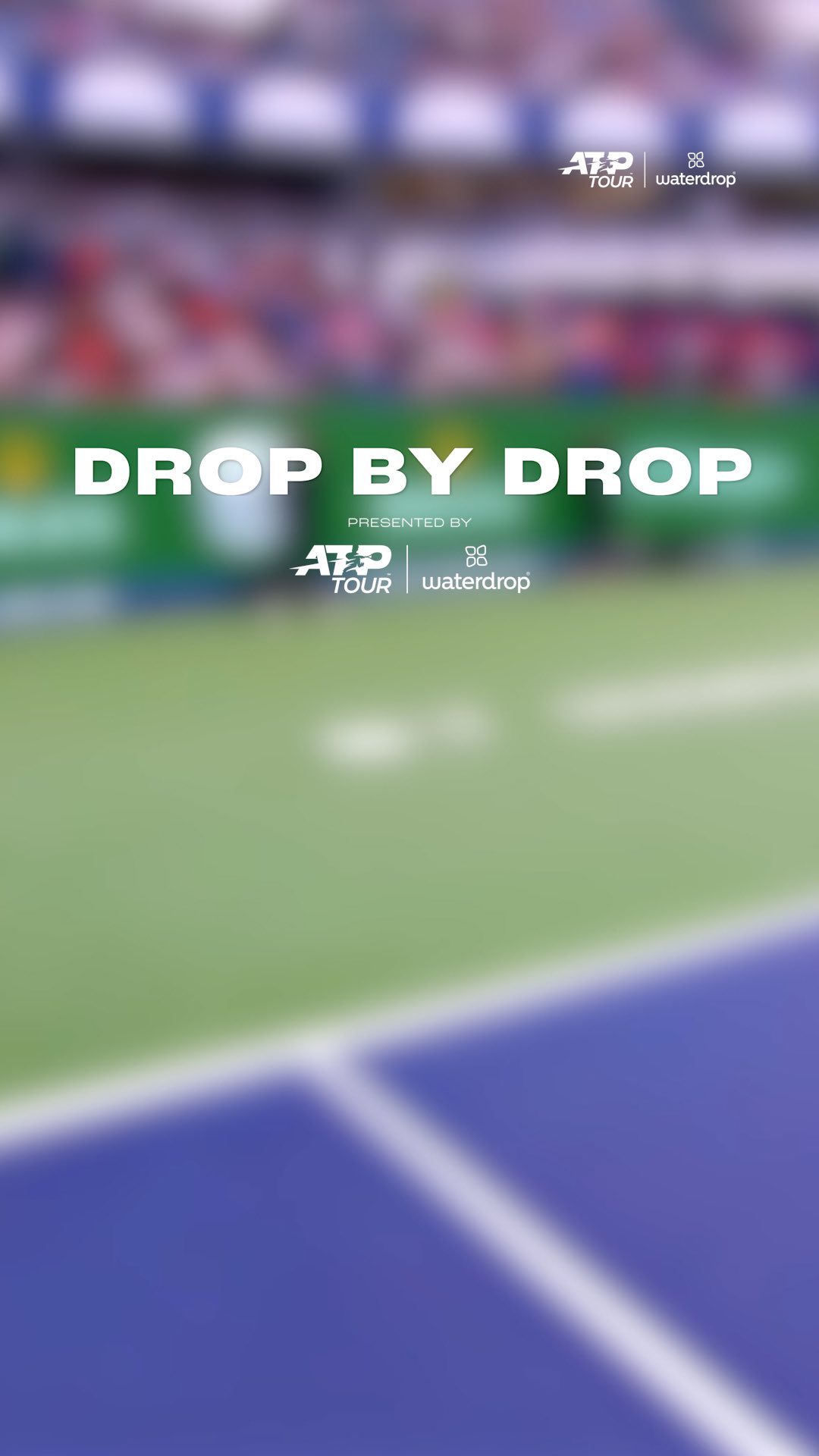 Instagram post by @hubihurkacz for Waterdrop. Caption reads: 🎾💧 Take a Break, Become a Champion....