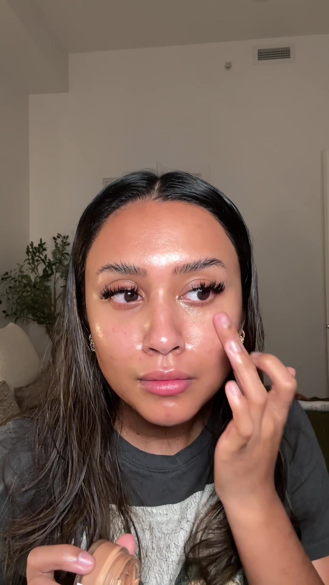 TikTok post by @purnaah for Naturium. Caption reads: @Naturium vitamin bright eye cream, I have tint....