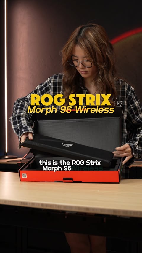 Instagram post by @archetype_origins for Republic of Gamers. Caption reads: All-In-One Keyboard? ROG Strix Morph 96 Wireless....