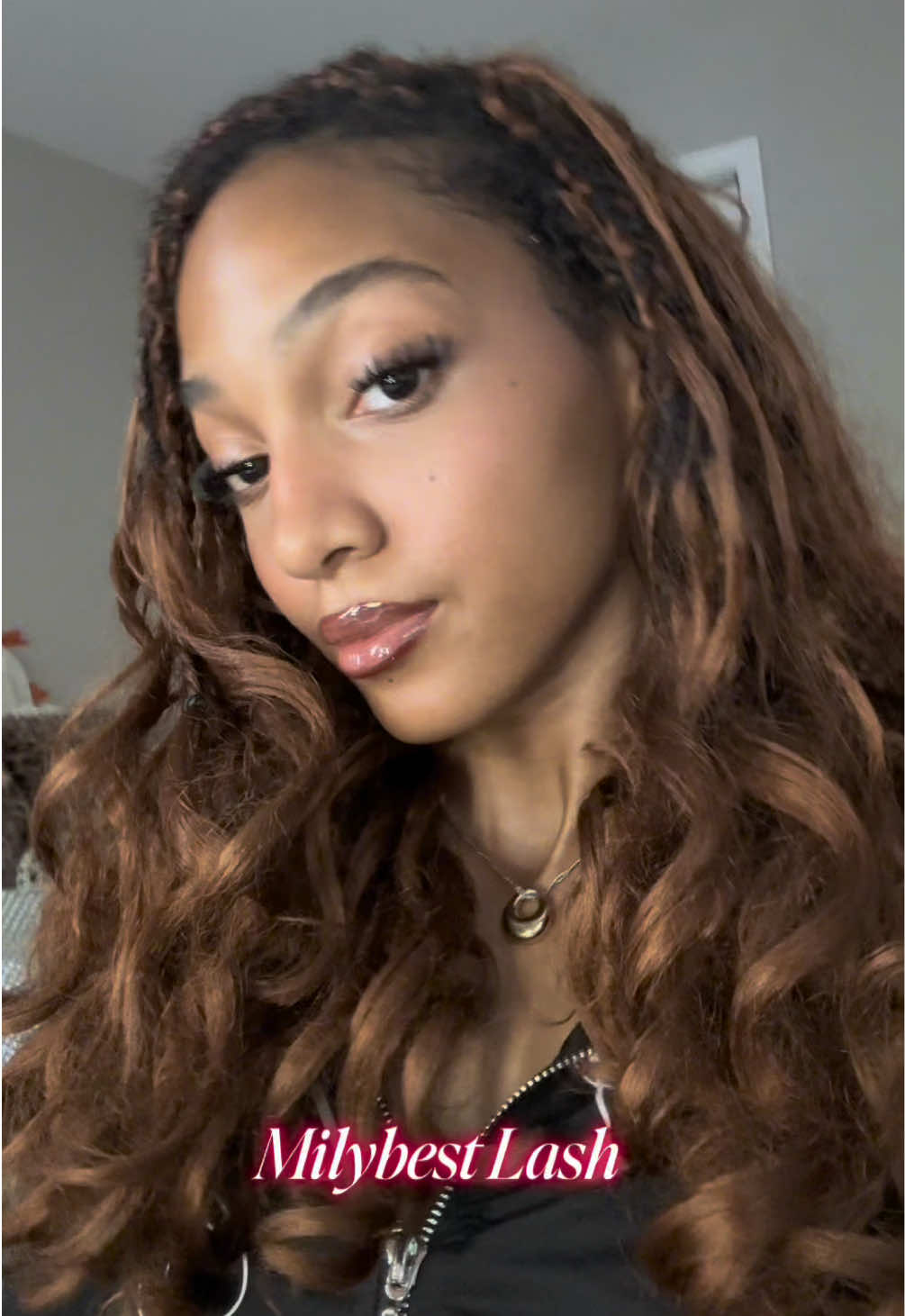 TikTok post by @bbkimmz for MilyBest Beauty. Caption reads: @MilyBest Beauty #lash #lashextensions....