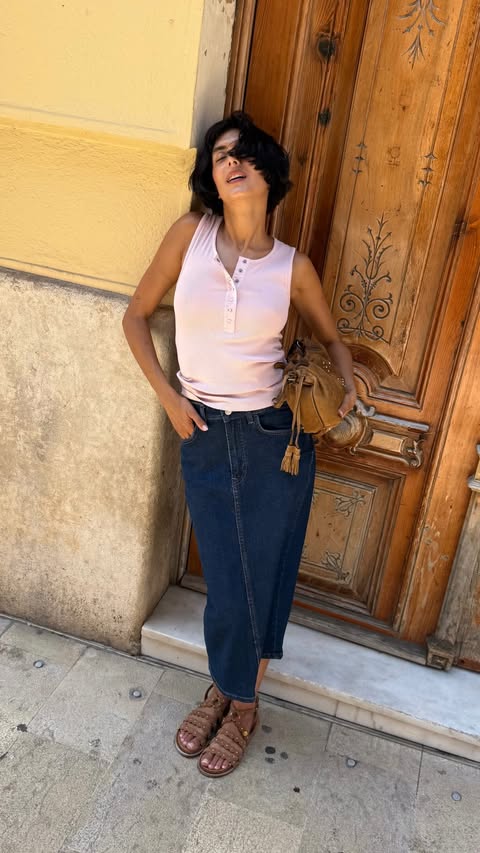 Instagram post by @caterina.iannolo for Pepe Jeans London. Caption reads: from summer mornings to city afternoons in....