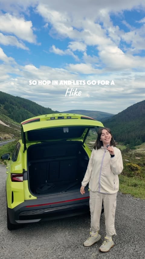 Instagram post by @the.lady.travels for Škoda Belgium. Caption reads: How lucky are we to have places like this right on....