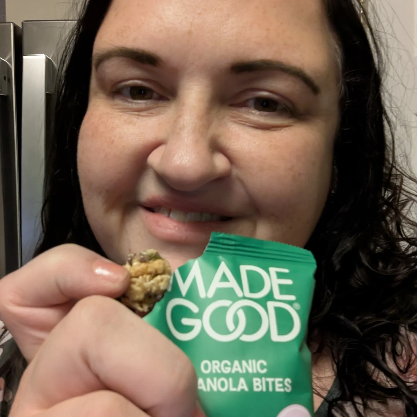 Instagram post by @jmeans77 for MadeGood. Caption reads: The Trail Mix Organic Granola Bites from MadeGood....