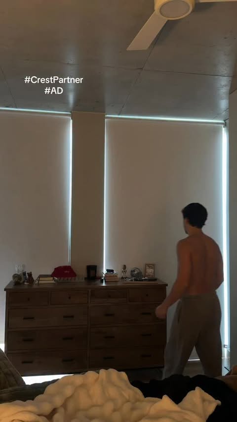 Instagram post by @jackjubes for Crest. Caption reads: [...] early, so my routine has to work fast.....