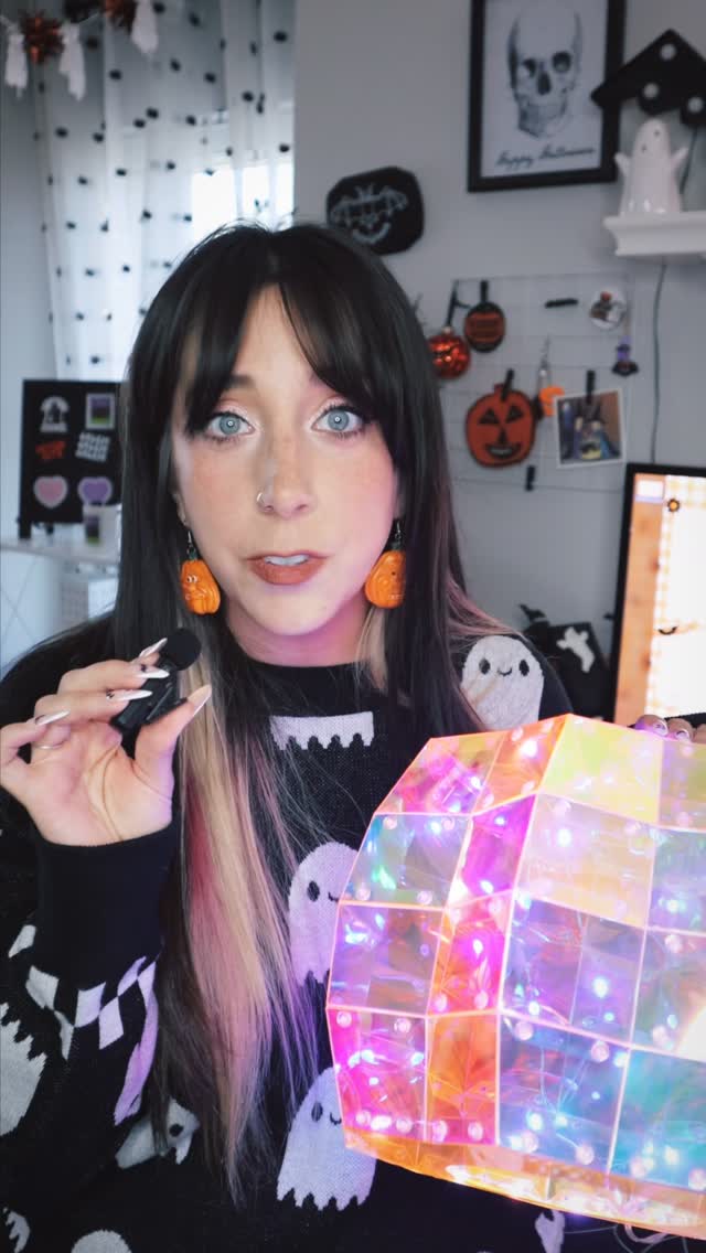 Instagram post by @halloweenhappy for Oriental Trading. Caption reads: 👻Unboxing some spooky surprises from....