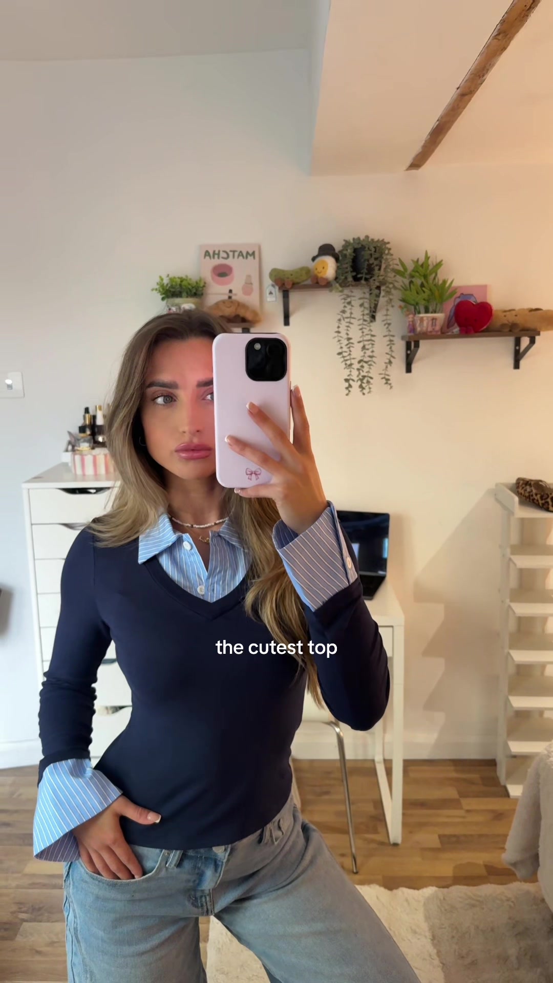 TikTok post by @molly_elisabeth_ for Shopcider Thailand. Caption reads: @CiderUK 🩵#cider #haul #shirt #ootd #outfitinspo.