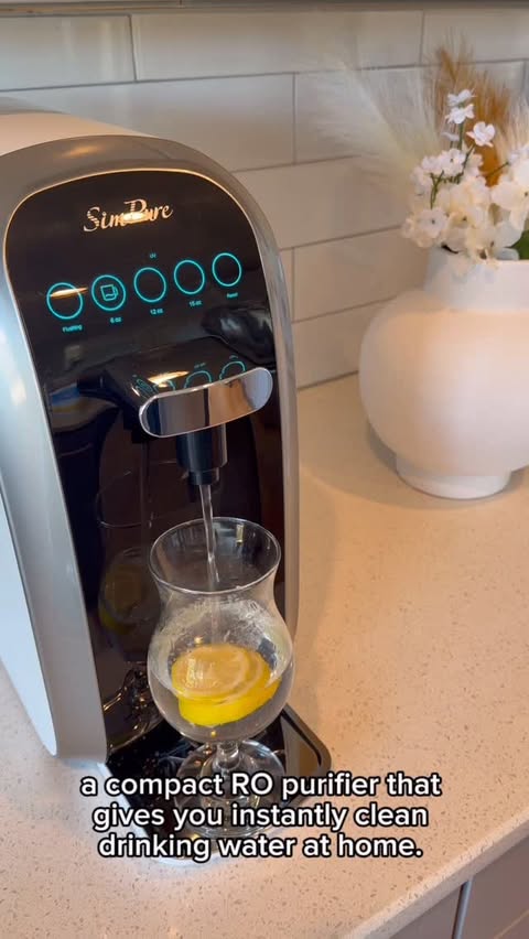 Instagram post by @ugczeyn for SimPure. Caption reads: Clean, purified water at home has never been....