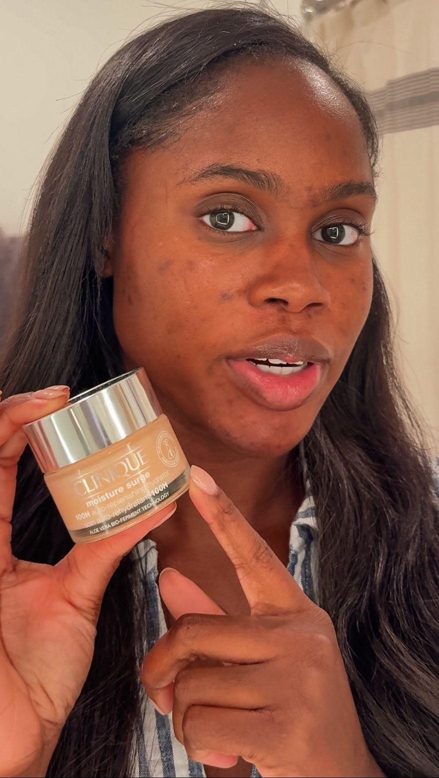 Instagram post by an influencer for Clinique. Caption reads: Three ways to use the @clinique Moisture Surge....