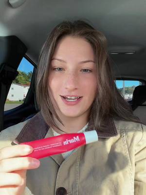 TikTok post by @kali_morris_45 for Marin Skincare. Caption reads: @Marin Skincare #lippie #marinskincare #fall....