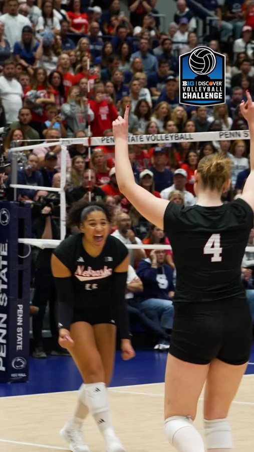 Instagram post by @volleyballworldusa for Discover. Caption reads: Match point of No. 1 @huskervb’s impressive....