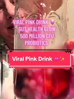 TikTok post by @danarosebud for Yerba Magic. Caption reads: Viral Pink Probiotics Drink. Gut Health 💓Glow....