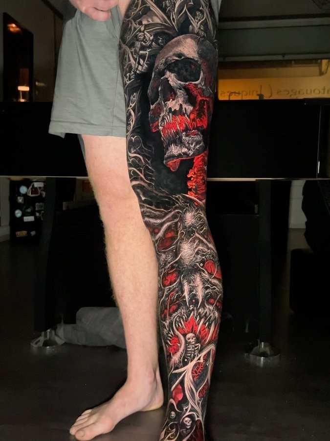 Instagram post by @massacrov for World Famous Tattoo Ink. Caption reads: So happy about this collab with my lovely brother....