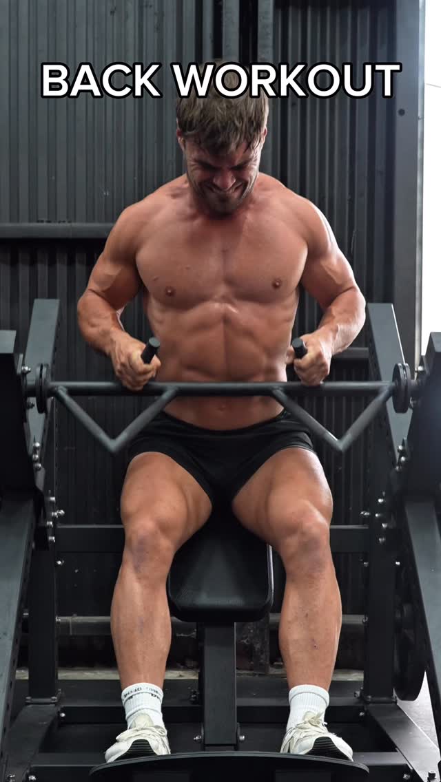 Instagram post by @_dylanshannon for – Get Raw Nutrition. Caption reads: BIG BACK WORKOUT 1. Bent Over Rows 4x8-10 2. Lat....