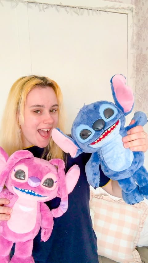 Instagram post by @magicallyronni for Smyths Toys Superstores. Caption reads: AD | Meet Disney Many Moods of Angel! Stitch and....