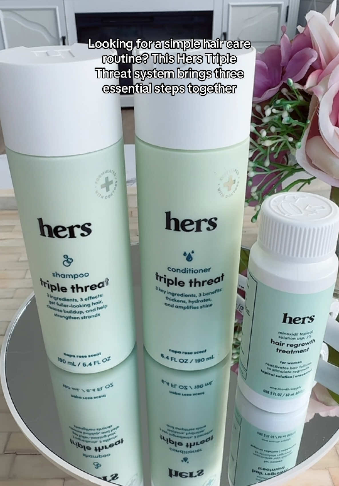 TikTok post by @mia_manhattan_ny for hims. Caption reads: [...] #HealthyHair #summerwins @HIMS.