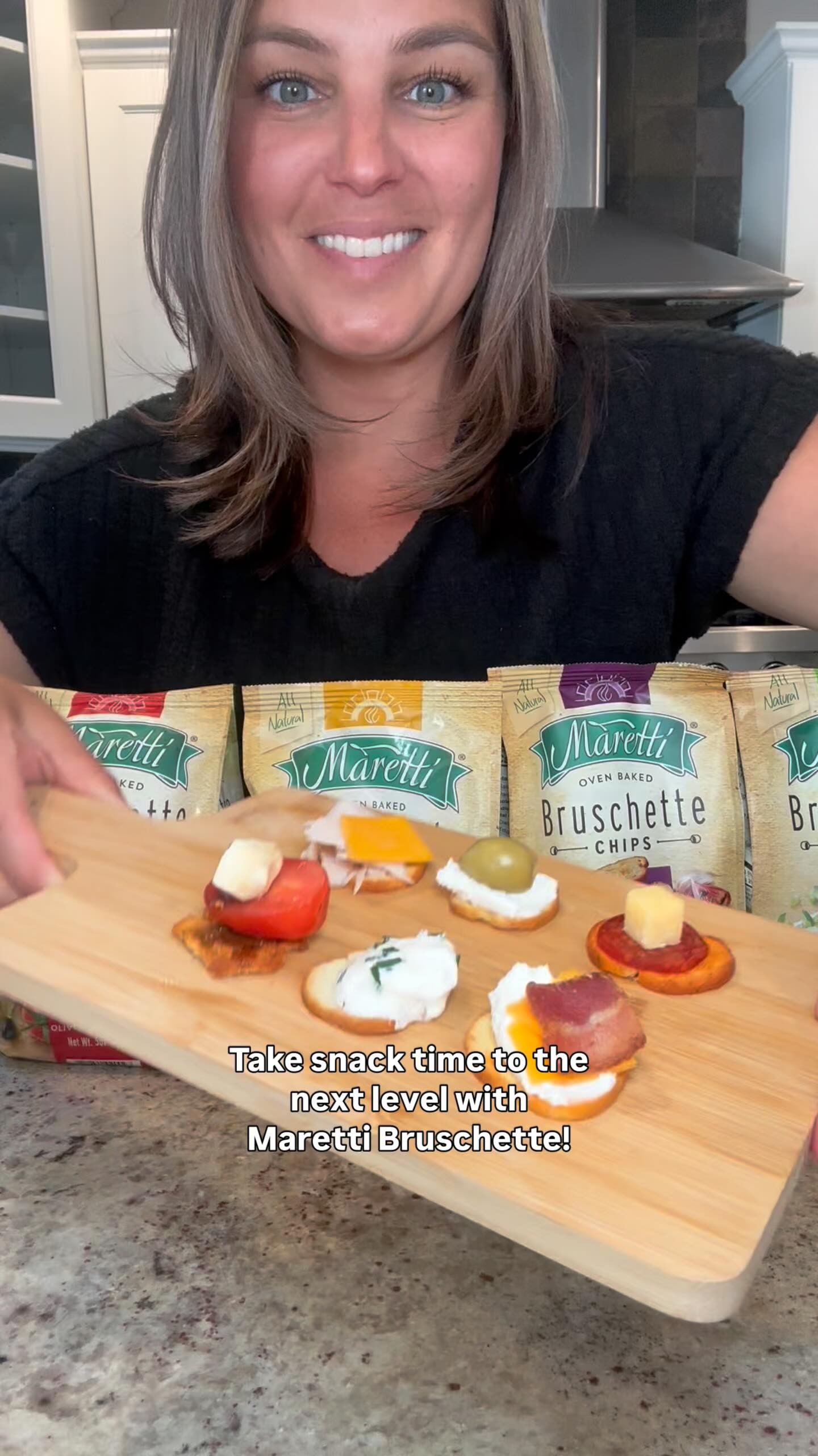 Instagram post by @foodiefavsli for Maretti Bruschette. Caption reads: [...] you to your new favorite bite —....