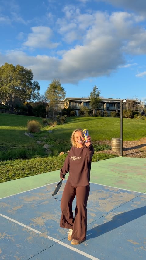 Instagram post by @pilateswsoph for OxyShred. Caption reads: Oxyshred x Padel > name a better combo, I’ll wait....