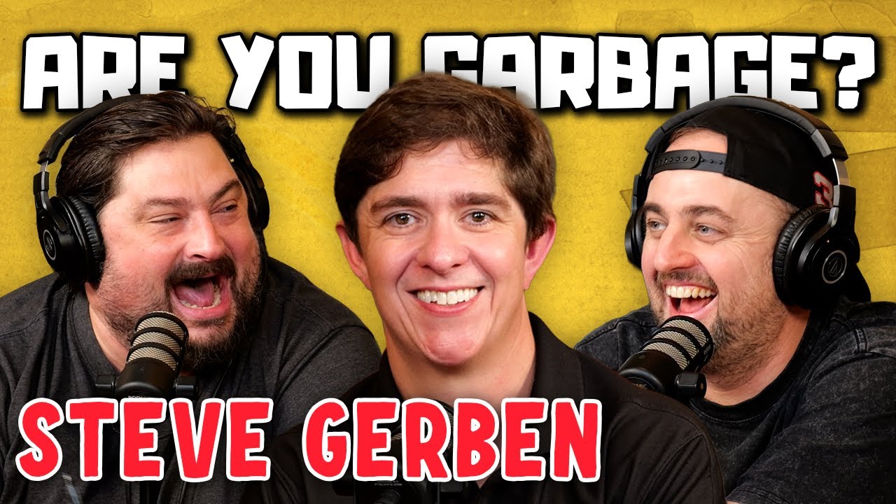 YouTube post by @AreYouGarbage for ExpressVPN. Caption reads: Steve Gerben! | Are You Garbage Comedy Podcast w/....