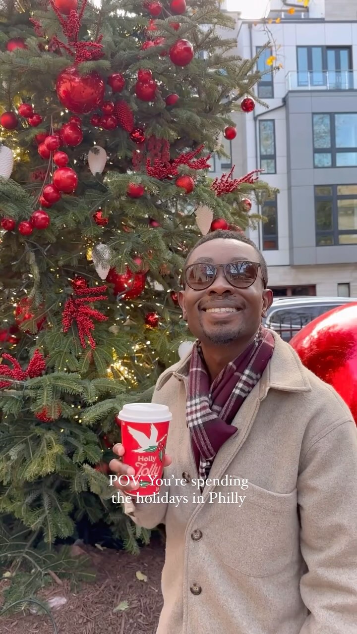 Instagram post by @josheatsphilly for WAWA. Caption reads: #ad The holidays in Philly are the most magical....